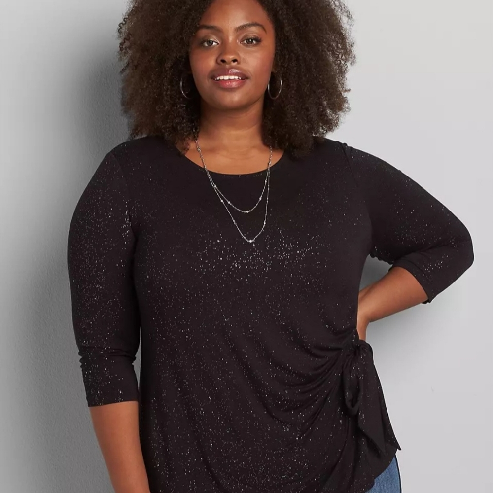 Side-Tie Foil Dot Tee